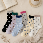 CouldNook Cozy Polka Dot Sheer Crew Socks - Soft Statement Accent