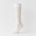 CouldNook Lace Up Mesh Mid Calf Socks - Skirt Styling Accent