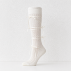 CouldNook Lace Up Mesh Mid Calf Socks - Skirt Styling Accent