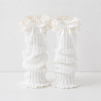 CouldNook Ruffle Bow Slouch Socks - Winter Shoe Accent