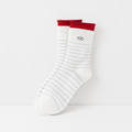 CouldNook Striped Patch Crew Socks - Casual Drawer Accent