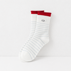CouldNook Striped Patch Crew Socks - Casual Drawer Accent