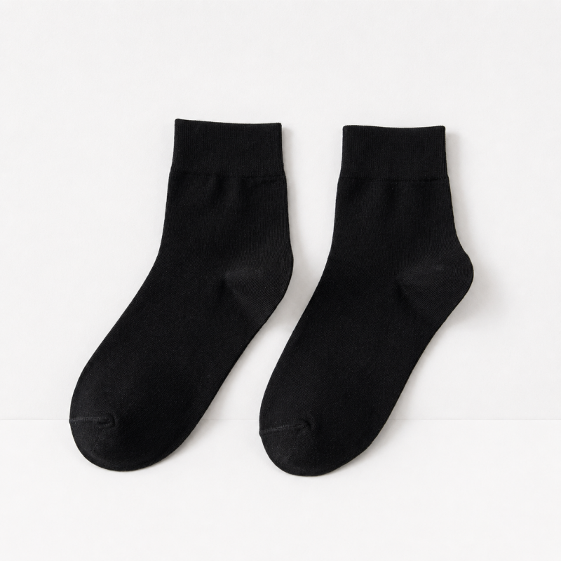 CouldNook Cozy Solid Mid Crew Socks - Soft Everyday Basic