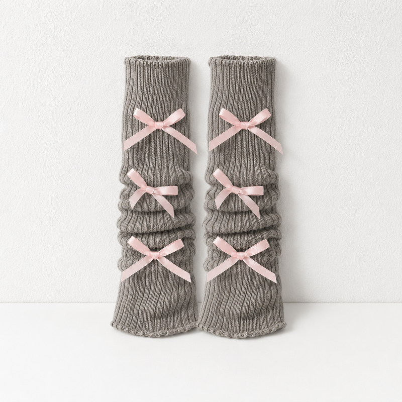CouldNook Plush Bow Leg Warmer Socks - Cozy Footwear Accent