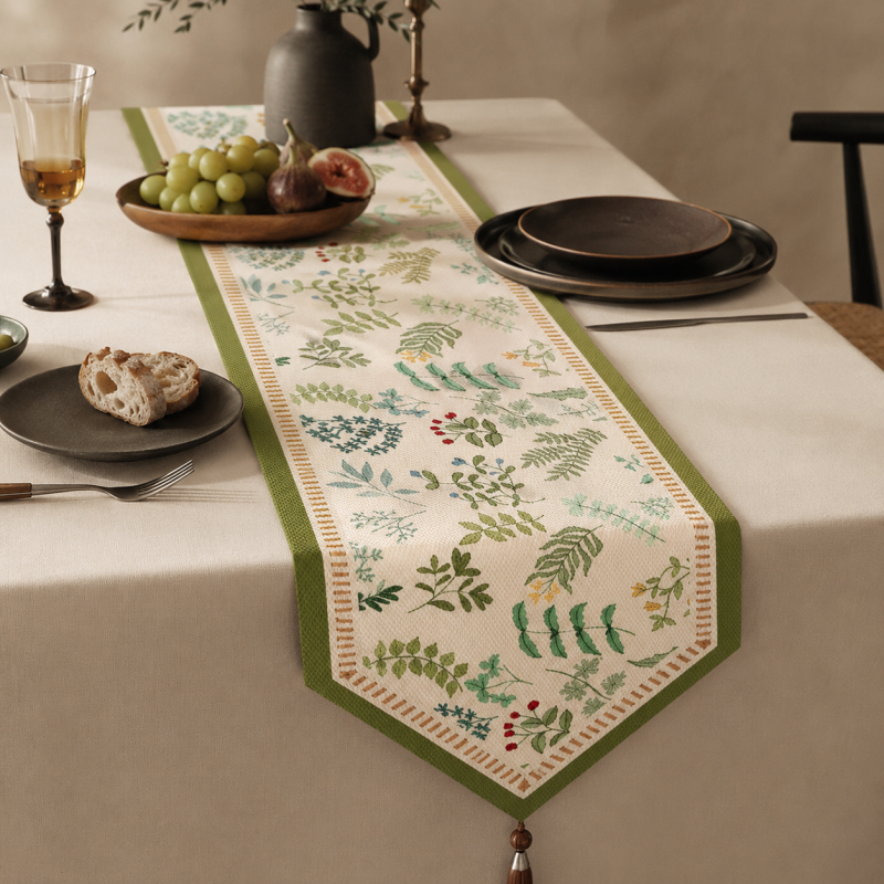 CouldNook Elegant Linen Blend Texture Table Runner - Warm Minimalist Home Decor