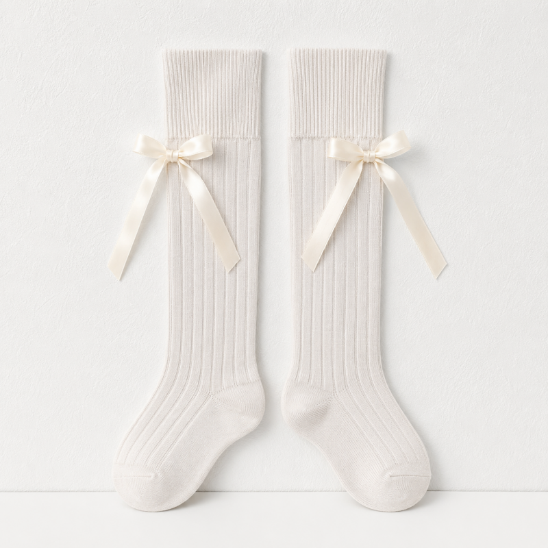 CouldNook Side Lace Up Knee Socks - Dress Shoe Accent
