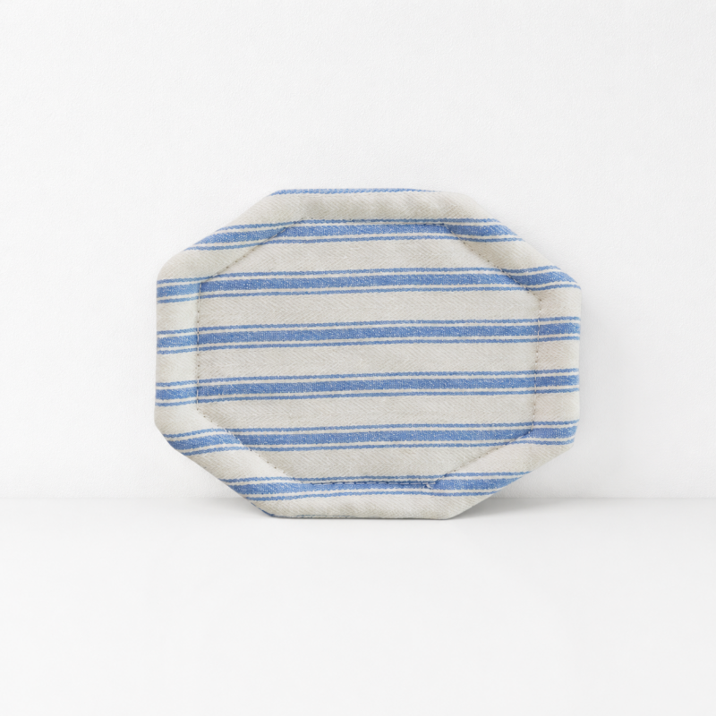 CouldNook Striped Octagonal Coaster - Aesthetic Fabric Cup Mat
