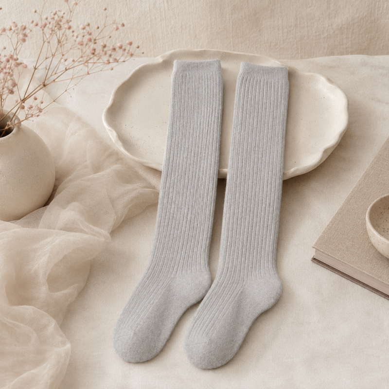 CouldNook Ribbed Calf Socks - Layered Outfit Accent