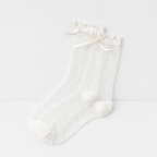 CouldNook Sheer Bow Lace Ankle Socks - Mary Jane Shoe Accent