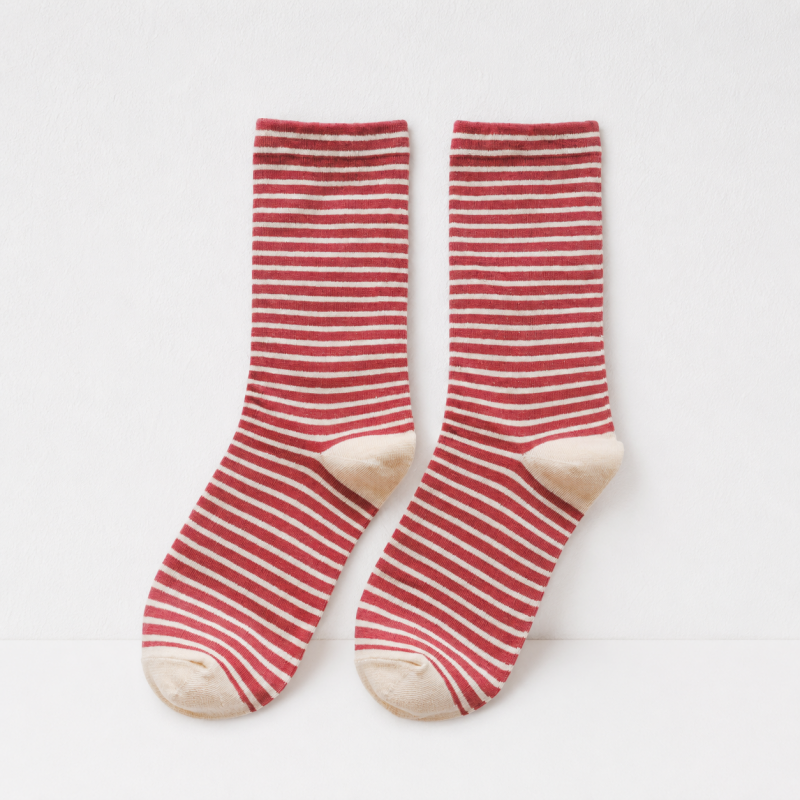 CouldNook Cozy Striped Crew Socks - Layered Outfit Accent
