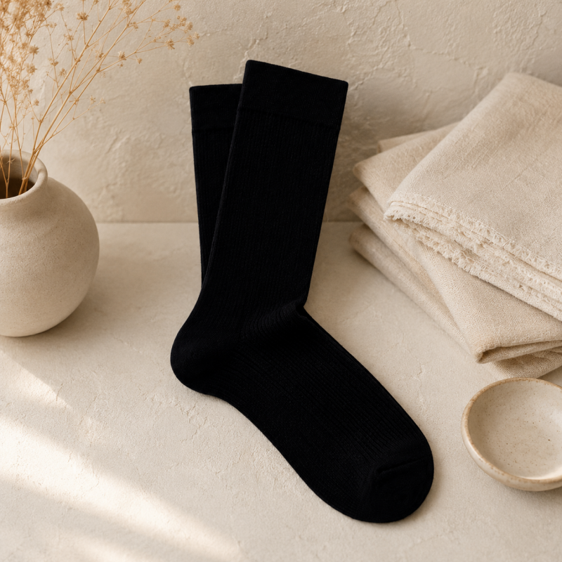 CouldNook Slouch Ribbed Calf Socks - Relaxed Footwear Accent