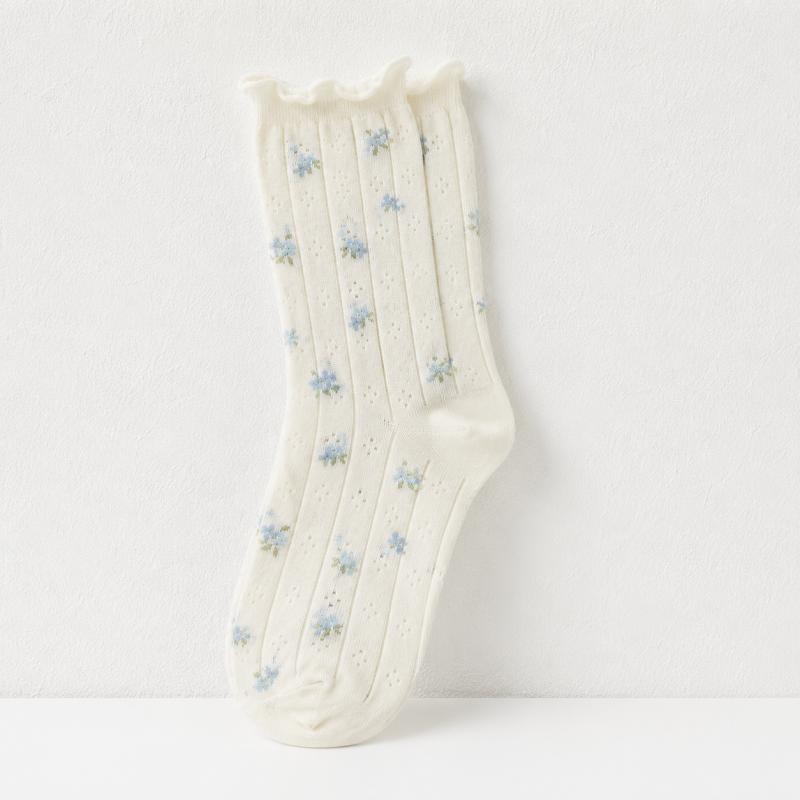 CouldNook Cozy Mixed Detail Crew Socks - Giftable Drawer Accent