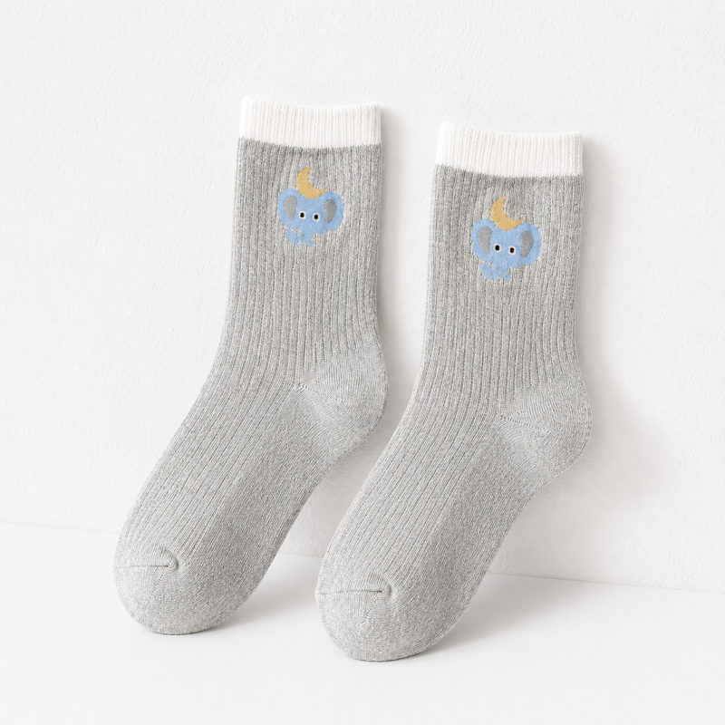 CouldNook Cozy Embroidered Character Crew Socks - Gentle Daily Accent