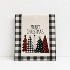 CouldNook Merry Christmas Tree Buffalo Plaid Table Runner - Holiday Decor