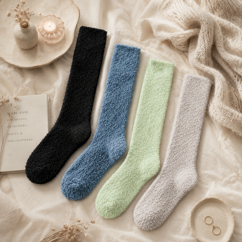 CouldNook Cozy Over Knee Slouch Plush Floor Socks - Warm Corner Accent