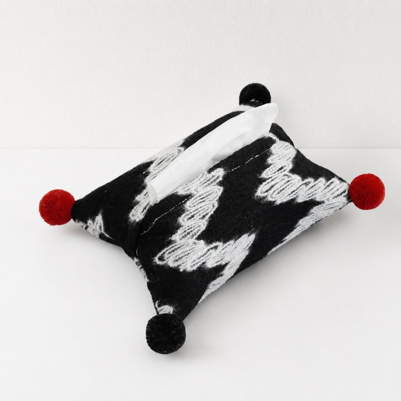 CouldNook Pom-Pom Fabric Tissue Bag - Aesthetic Textured Storage Case