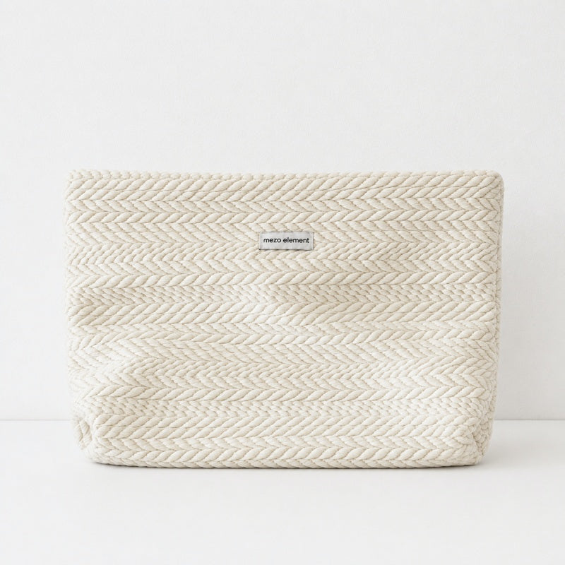 CouldNook Woven Pattern Cosmetic Bag - Aesthetic Large Storage Pouch