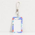 Cute Oil Painting Flower Card Holder with Keychain/Lanyard, Cartoon ID Card Case for Students & Kids