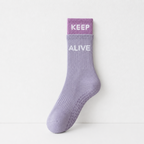 CouldNook Grip Fake Layered Color Block Crew Socks - Home Studio Accent