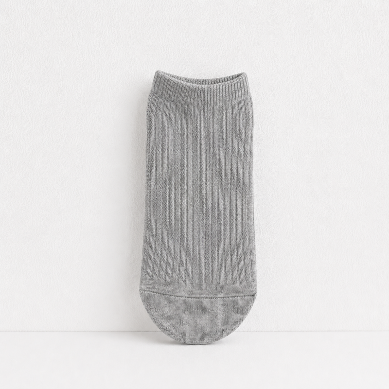 CouldNook Cozy Solid Ribbed Knit Ankle Socks - Everyday Drawer Basic