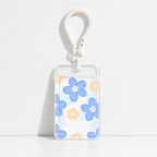 Cute Oil Painting Flower Card Holder with Keychain/Lanyard, Cartoon ID Card Case for Students & Kids