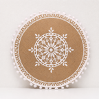 CouldNook Round Burlap Placemat - Fringed Tassel Table Pad