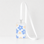 Cute Oil Painting Flower Card Holder with Keychain/Lanyard, Cartoon ID Card Case for Students & Kids