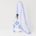 Cute Oil Painting Flower Card Holder with Keychain/Lanyard, Cartoon ID Card Case for Students & Kids