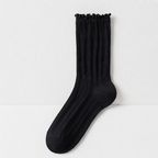 CouldNook Cozy Sheer Lace Ruffle Crew Socks - Gentle Layering Accent