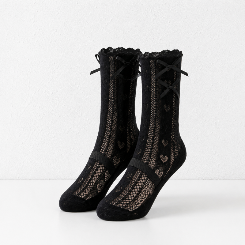 CouldNook Ruffle Trim Crew Socks - Sweet Shoe Accent