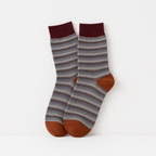 CouldNook Cozy Contrast Stripe Crew Socks - Casual Outfit Accent