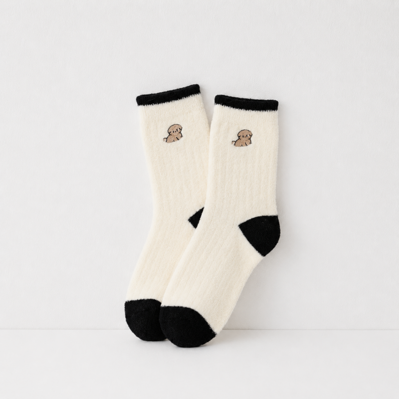 CouldNook Cozy Mixed Motif Crew Socks - Playful Drawer Accent