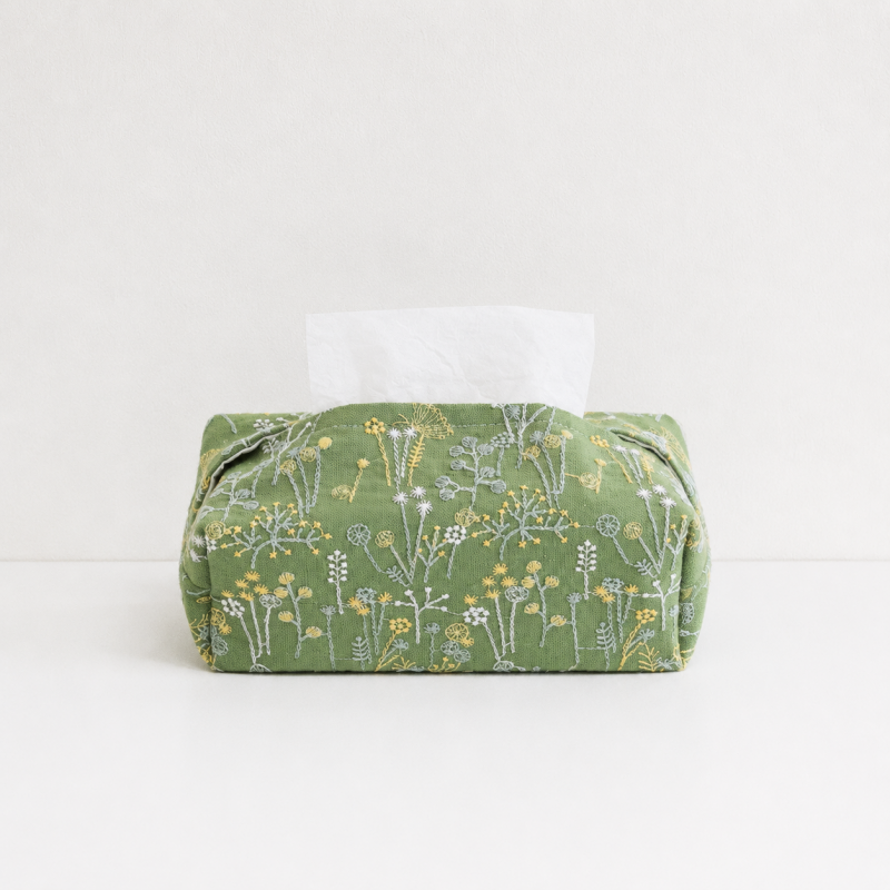 CouldNook Forest Embroidery Tissue Box - Aesthetic Luxe Storage Bag