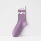 CouldNook Cozy Letter Sport Crew Socks - Everyday Sneaker Accent