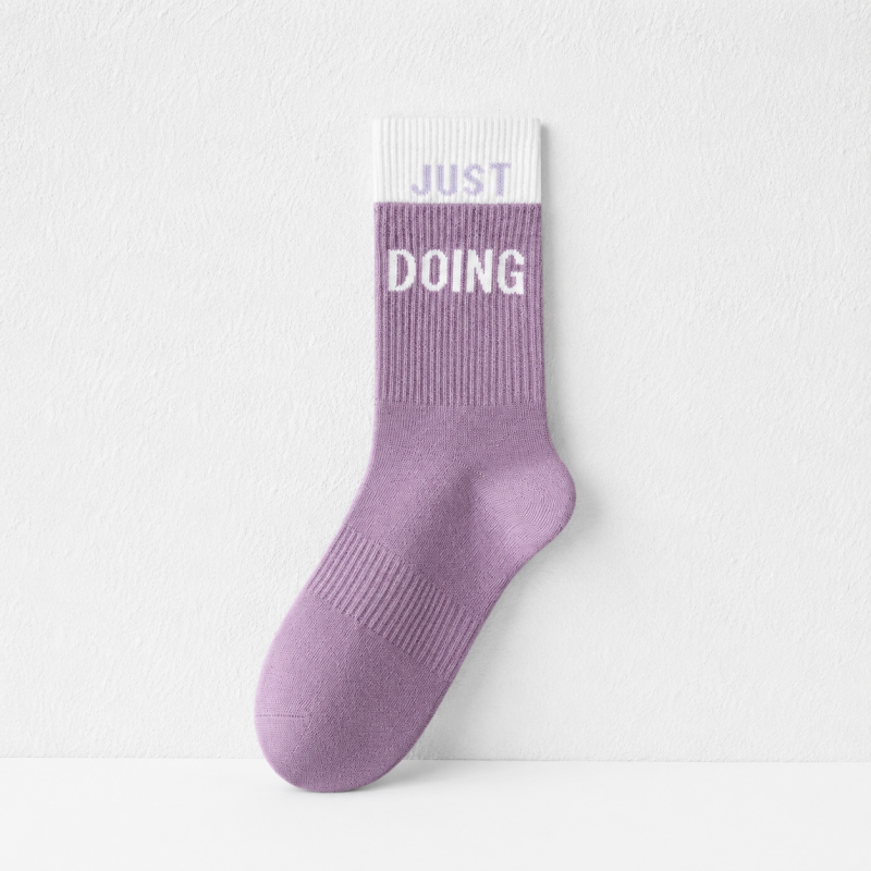 CouldNook Cozy Letter Sport Crew Socks - Everyday Sneaker Accent