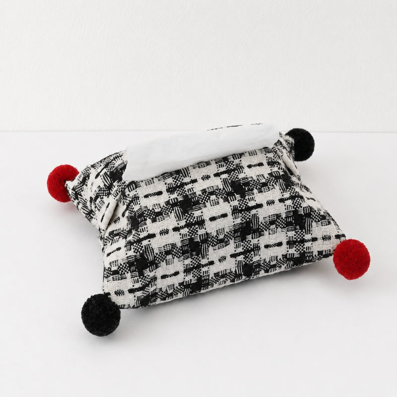 CouldNook Pom-Pom Fabric Tissue Bag - Aesthetic Textured Storage Case