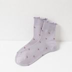CouldNook Cozy Tiny Motif Sheer-Look Crew Socks - Soft Shoe Accent