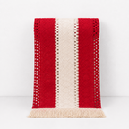 CouldNook Tassel Linen Blend Table Runner - Boho Striped Tassel Decor
