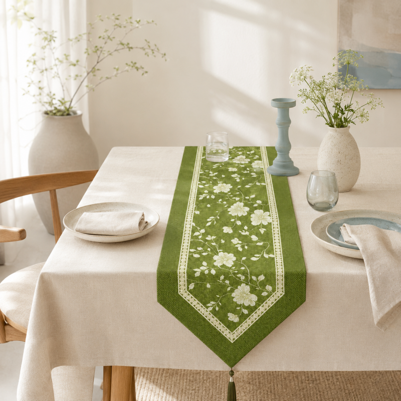 CouldNook Floral Print Table Runner - Warm Home Decor