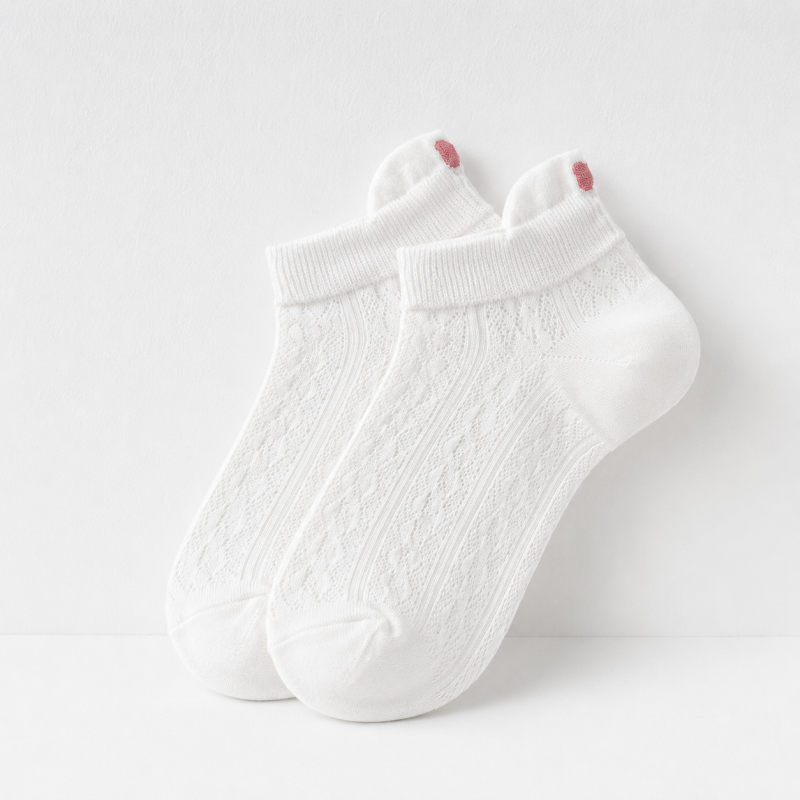 CouldNook Cozy Bow Patch Ankle Socks - Sweet Shoe Accent