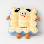 CouldNook Cozy Plaid Plush Square Shaped Seat Cushion - Soft Scalloped Chair Pad