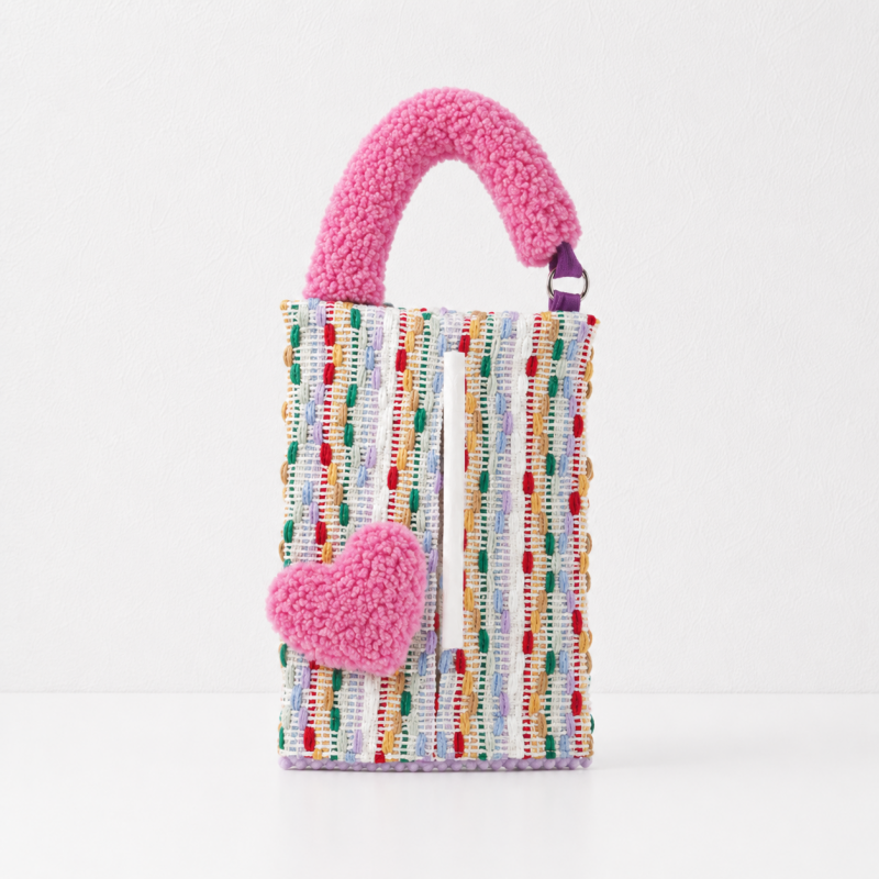 CouldNook Heart Motif Tissue Bag - Aesthetic Hanging Fabric Case