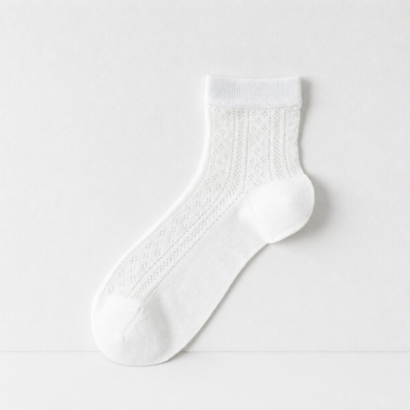 CouldNook Cozy Openwork Mesh Ankle Socks - Breathable Shoe Accent