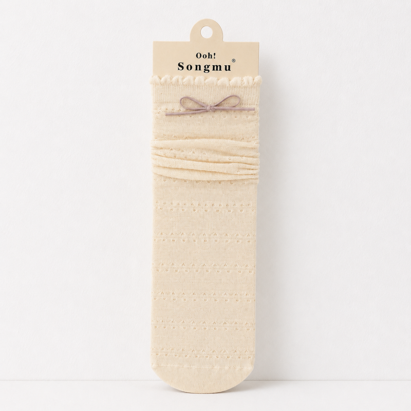 CouldNook Cozy Mixed Bow Crew Socks - Giftable Drawer Accent