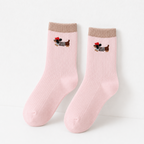 CouldNook Cozy Embroidered Character Crew Socks - Gentle Daily Accent