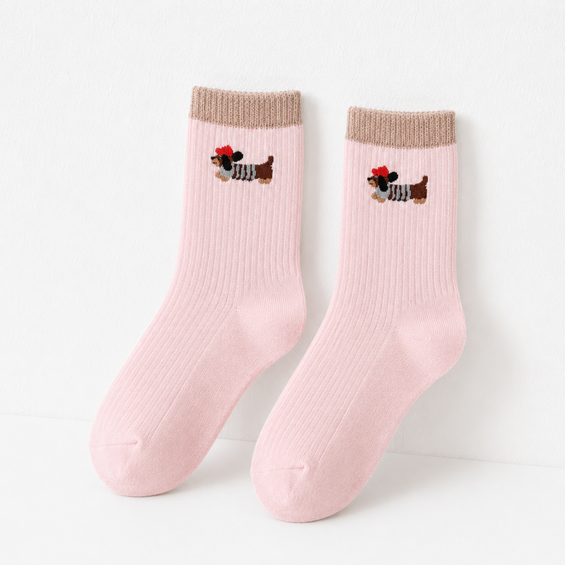 CouldNook Cozy Embroidered Character Crew Socks - Gentle Daily Accent