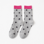 CouldNook Cozy Polka Dot Sheer Crew Socks - Soft Statement Accent
