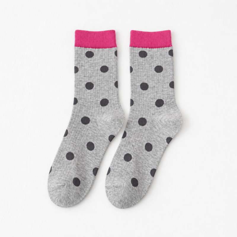 CouldNook Cozy Polka Dot Sheer Crew Socks - Soft Statement Accent
