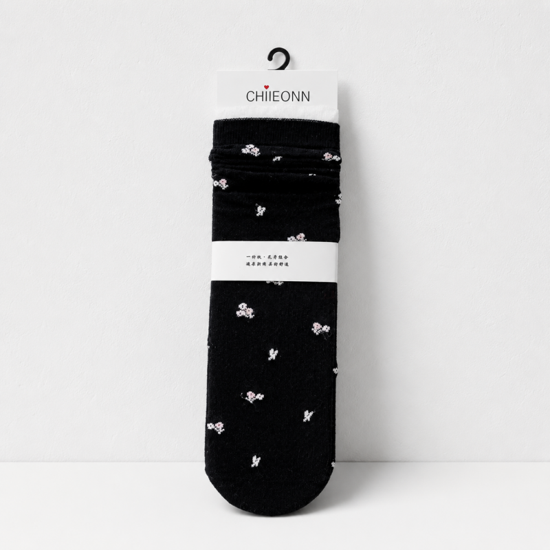 CouldNook Cozy Floral Mesh Crew Socks - Light Shoe Accent