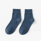 CouldNook Cozy Solid Mid Crew Socks - Soft Everyday Basic